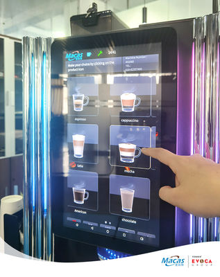 15.6 pouces écran tactile machine à café avec distributeur automatique