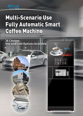 Surveillance et nettoyage intelligents avec la machine à café Macas Commercial entièrement automatique