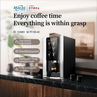 Vendeuse de café à écran tactile pratique avec système de mousseur en poudre de lait et en liquide en option