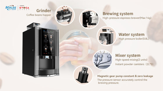 Vendeuse automatique de café 220V 2000W avec écran tactile de 15,6 pouces